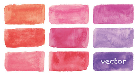 Vector watercolor rectangle set