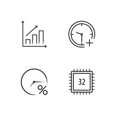 business simple outlined icons set