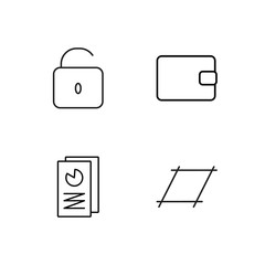 business simple outlined icons set