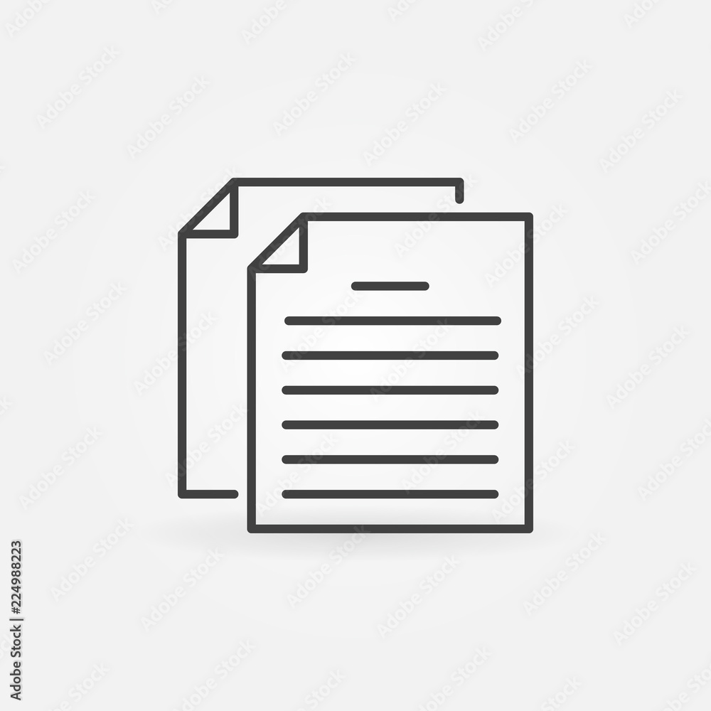 Poster papers or documents vector outline icon or design element