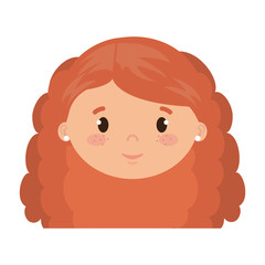 cute and little girl head character