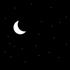 Obraz na płótnie Canvas Moon and stars ,moon icon vector flat design