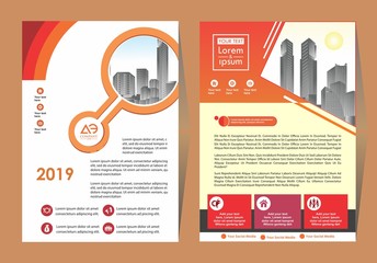 A modern business cover brochure layout with shape vector illustration