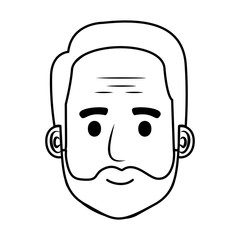 head old man with beard avatar character