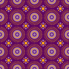 Shweshwe sun pattern purple
