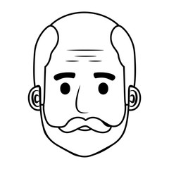 head old man bald with beard avatar character