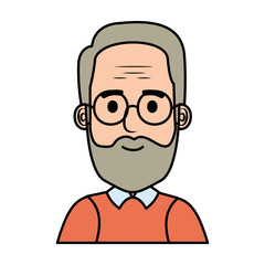 old man with beard and glasses avatar character