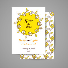 Wedding Invitation With Yellow Flowers
