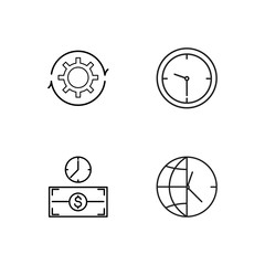 business simple outlined icons set