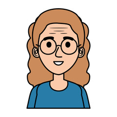 old woman with glasses avatar character