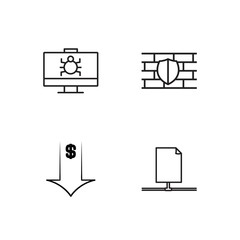 business simple outlined icons set