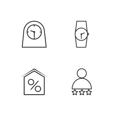 business simple outlined icons set