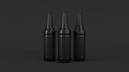 Mock up of tall beer bottles with blank labels