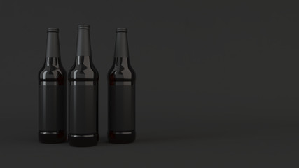Mock up of tall beer bottles with blank labels - 224989623