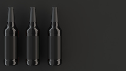 Mock up of tall beer bottles with blank labels