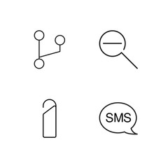 business simple outlined icons set