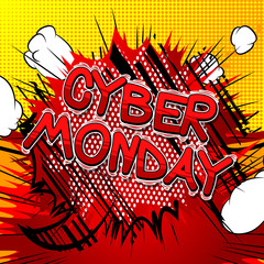 Cyber Monday - Vector illustrated comic book style phrase.