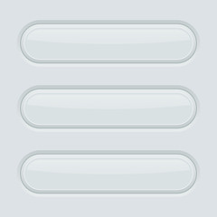 White oval buttons. 3d web interface elements