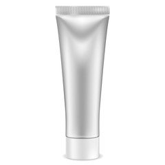 Cream tube. Silver container