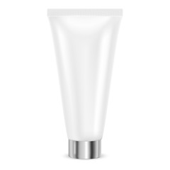 Cream tube. White container