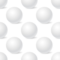 White sphere mockup. 3d template. Seamless pattern