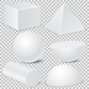 Geometric shape mockup set. 3d templates isolated