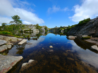 Beautiful pond in Lysefjord, Norway
