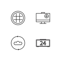 business simple outlined icons set