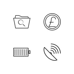 business simple outlined icons set