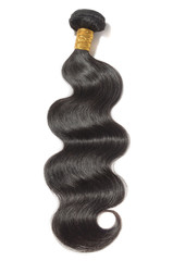 Body wavy black human hair weaves extensions bundle