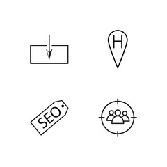 business simple outlined icons set