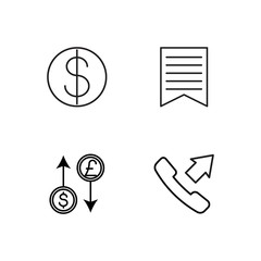 business simple outlined icons set