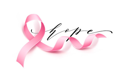 Vector breast cancer awareness poster pink ribbon