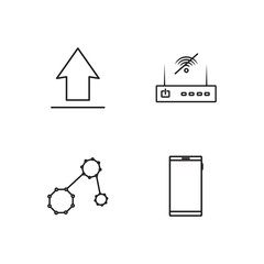 business simple outlined icons set