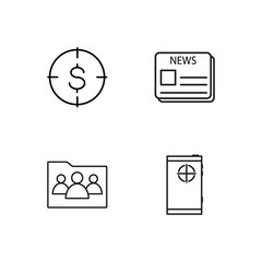 Fototapeta na wymiar business simple outlined icons set