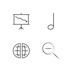 business simple outlined icons set