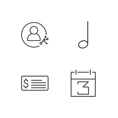 business simple outlined icons set