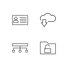 business simple outlined icons set