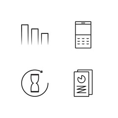 business simple outlined icons set