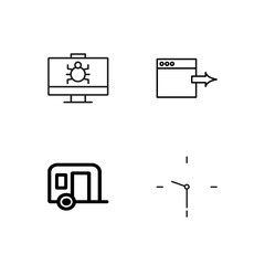 business simple outlined icons set