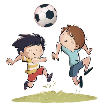 niños jugando a futbol