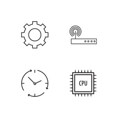 business simple outlined icons set