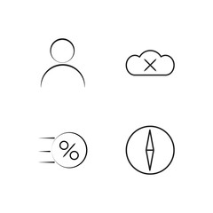 business simple outlined icons set