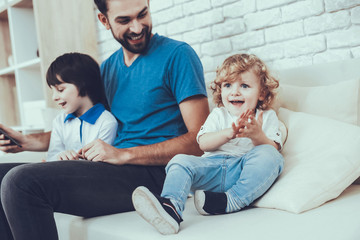 Obraz premium Baby with Bright Hair. Family. Childhood. Time.