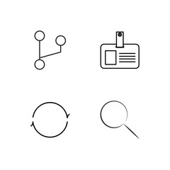 business simple outlined icons set