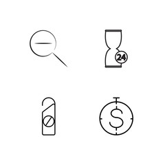 business simple outlined icons set