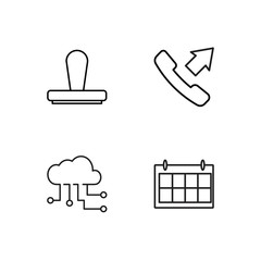 business simple outlined icons set