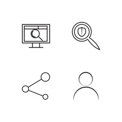 business simple outlined icons set