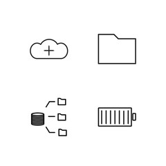 business simple outlined icons set