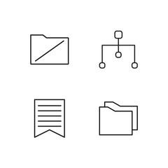 business simple outlined icons set